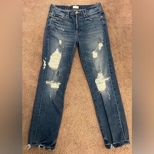 Mother Jeans The Saint‎ Sz 24 Inseam 27 Distressed Jeans  Cotton Blend Made USA